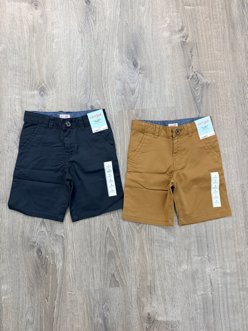 Cat & Jack Flat-Front Adjustable Waist Shorts - Set of 2 NWT